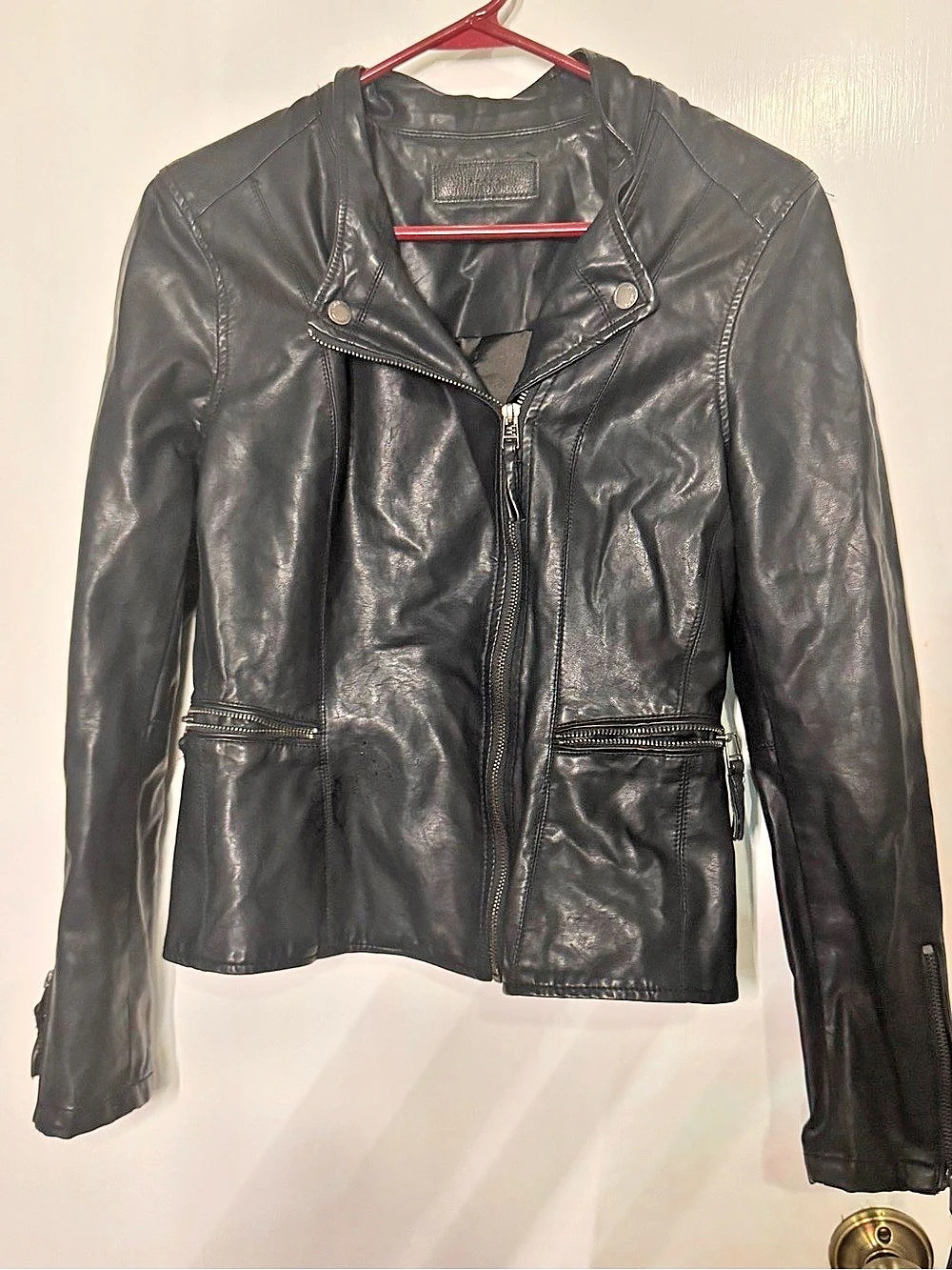 Blank NYC Women'Small Leather Moto Jacket in Black Size Small